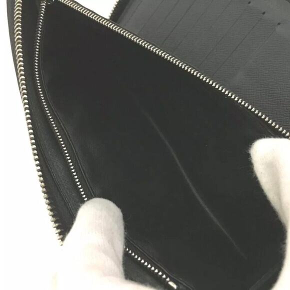 Authentic Louis Vuitton LV Taiga Leather Black Zippy Around Long Wallet Ardoise - Picture 6 of 11